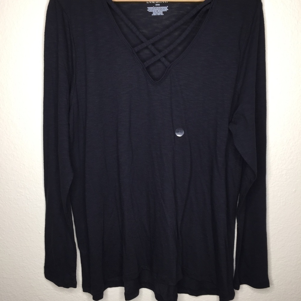 𝅺nwt Lane Bryant Long Sleeve The Tee Shop V Neck